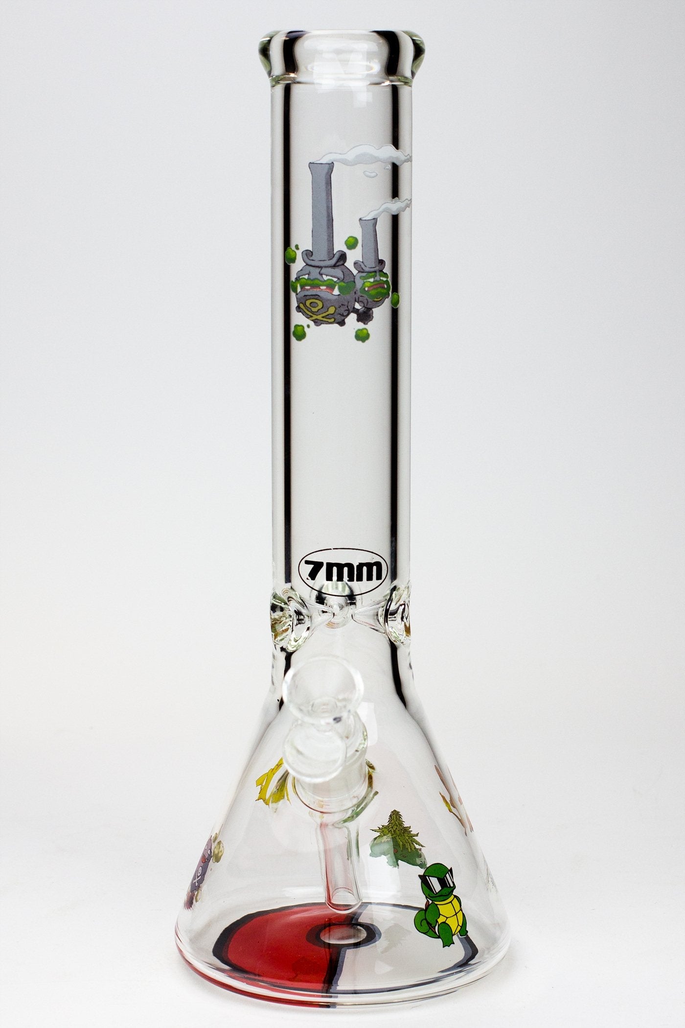 13.5" Cartoon 7 mm glass water beaker bong