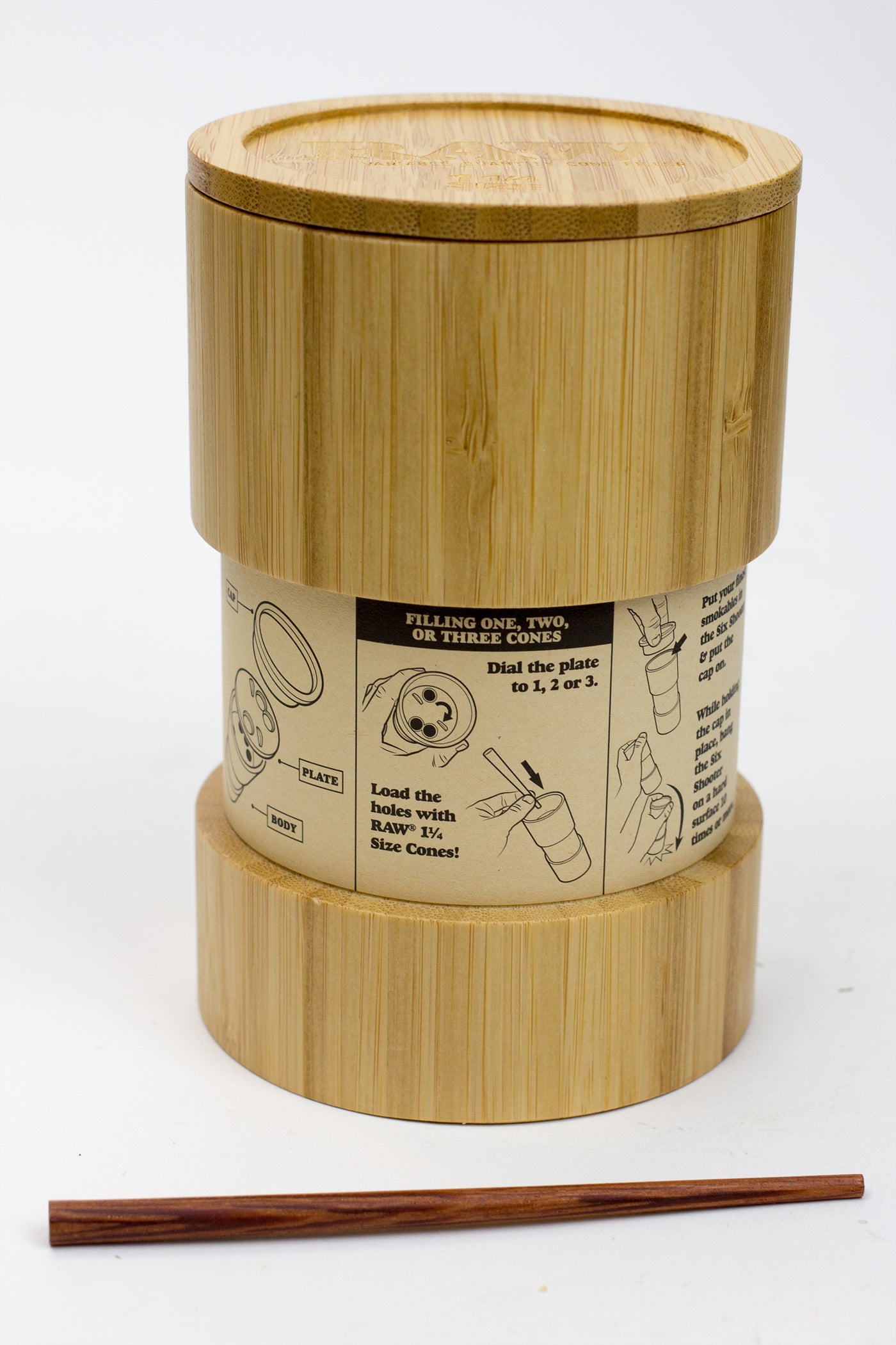 Raw Bamboo six shooter for 1 1/4 size cones