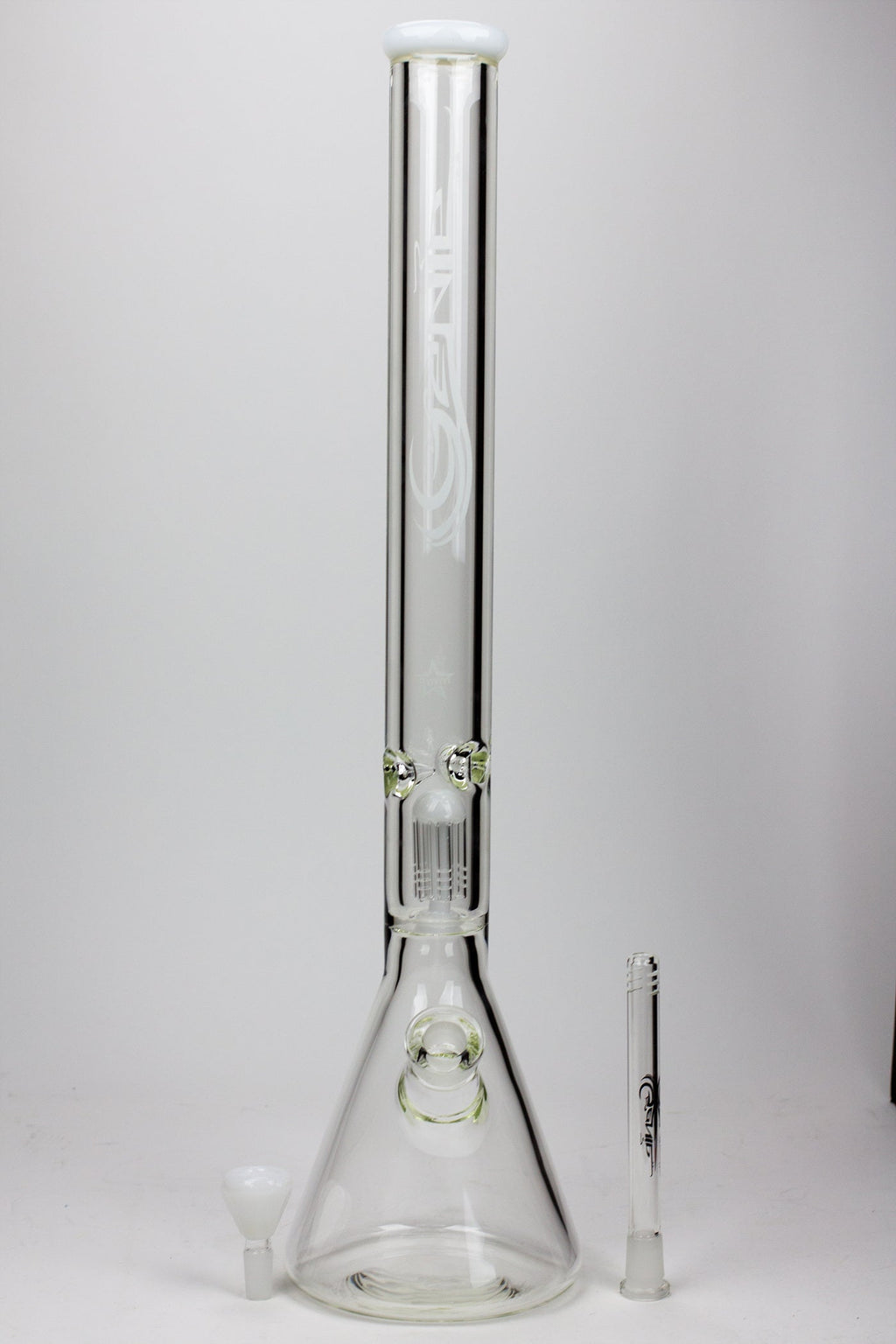 24" Genie 9 mm single percolator glass water bong