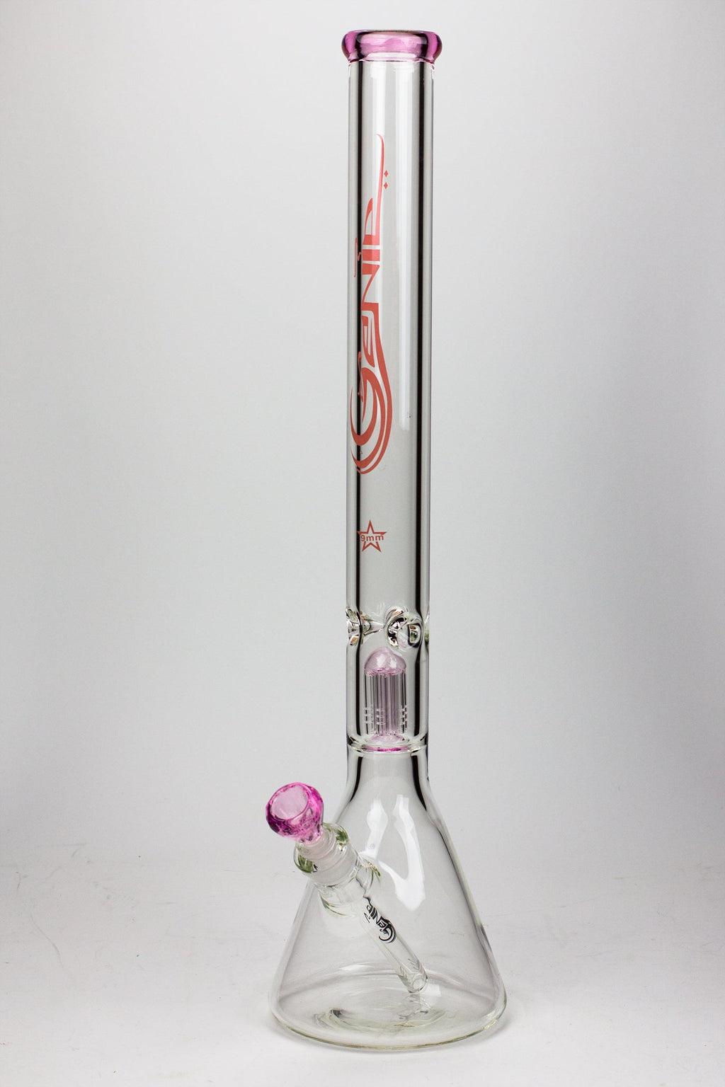 24" Genie 9 mm single percolator glass water bong