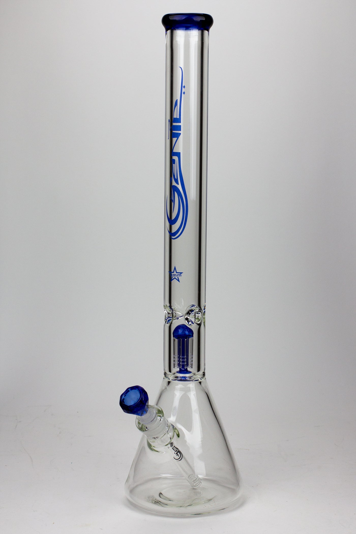 24" Genie 9 mm single percolator glass water bong