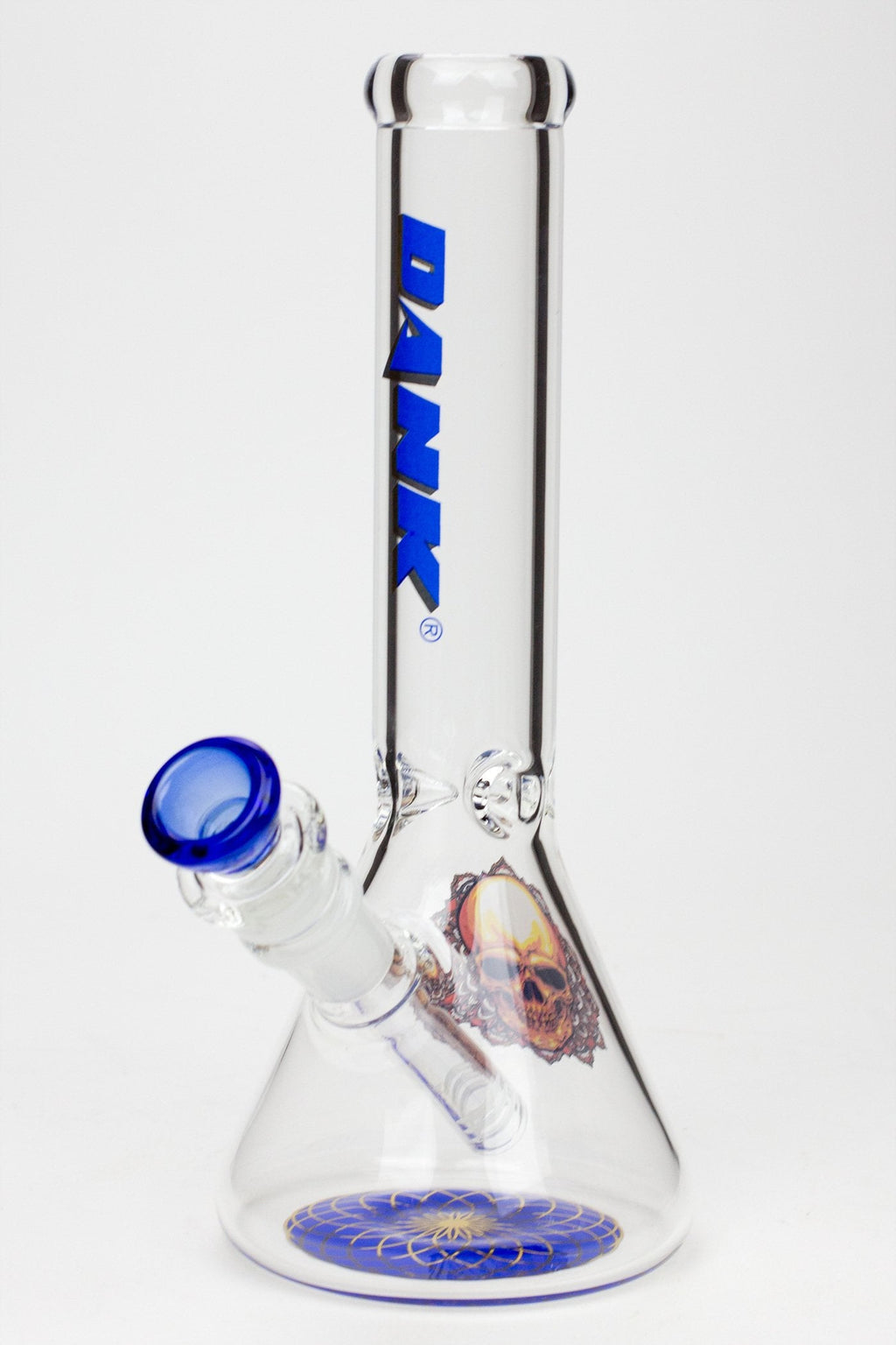 9.5" DANK beaker glass water bong (Wide / Skull)