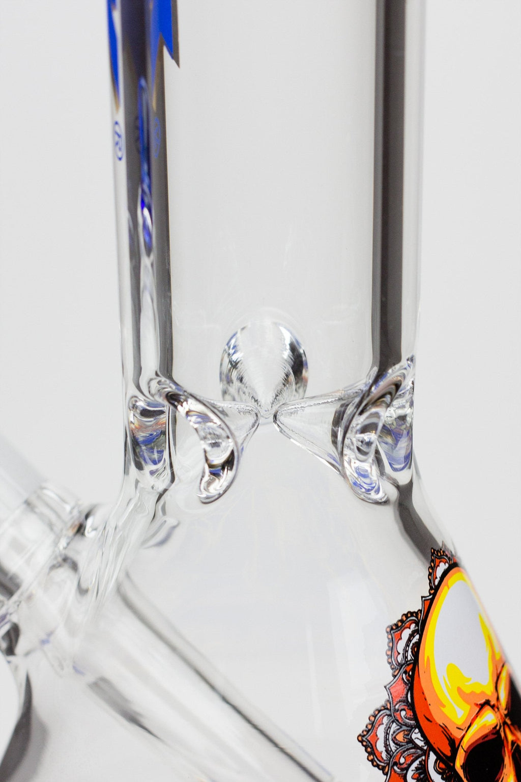 9.5" DANK beaker glass water bong (Wide / Skull)