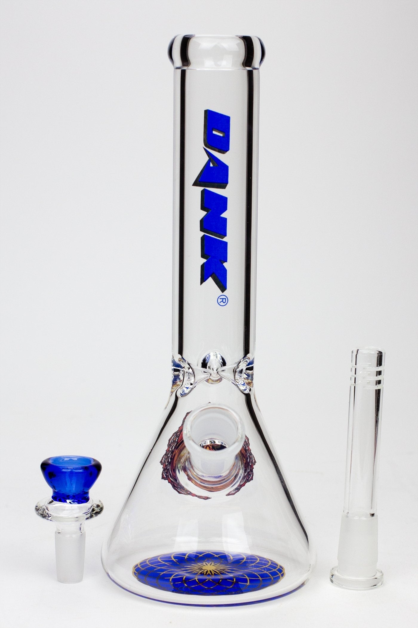 9.5" DANK beaker glass water bong (Wide / Skull)