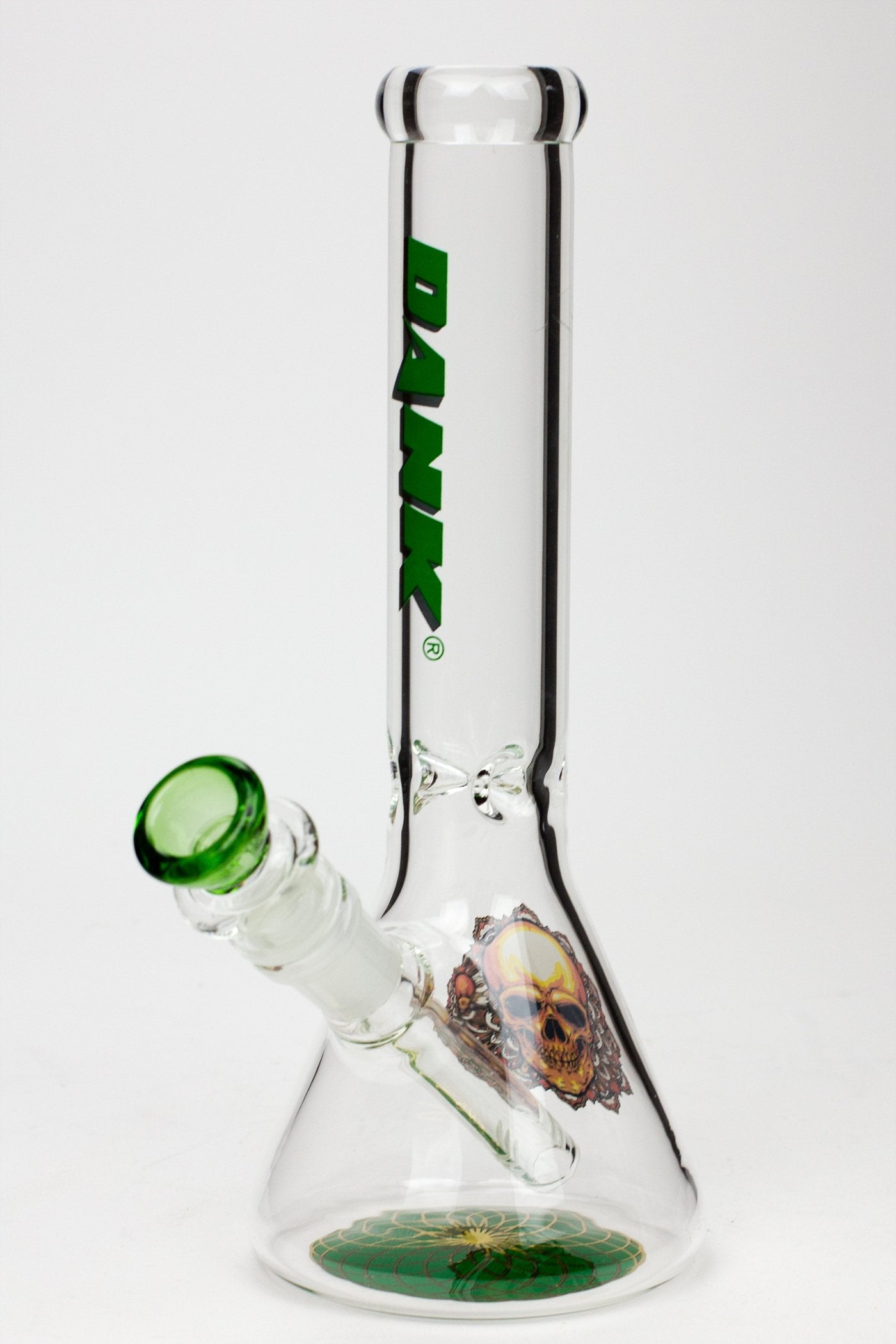 9.5" DANK beaker glass water bong (Wide / Skull)