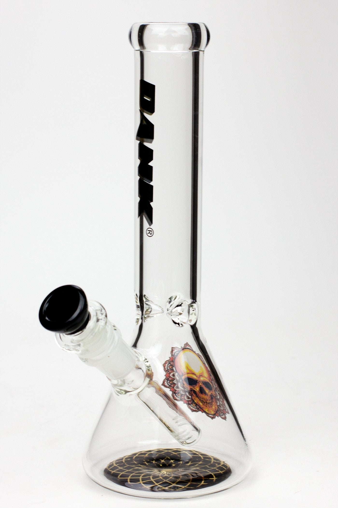 9.5" DANK beaker glass water bong (Wide / Skull)