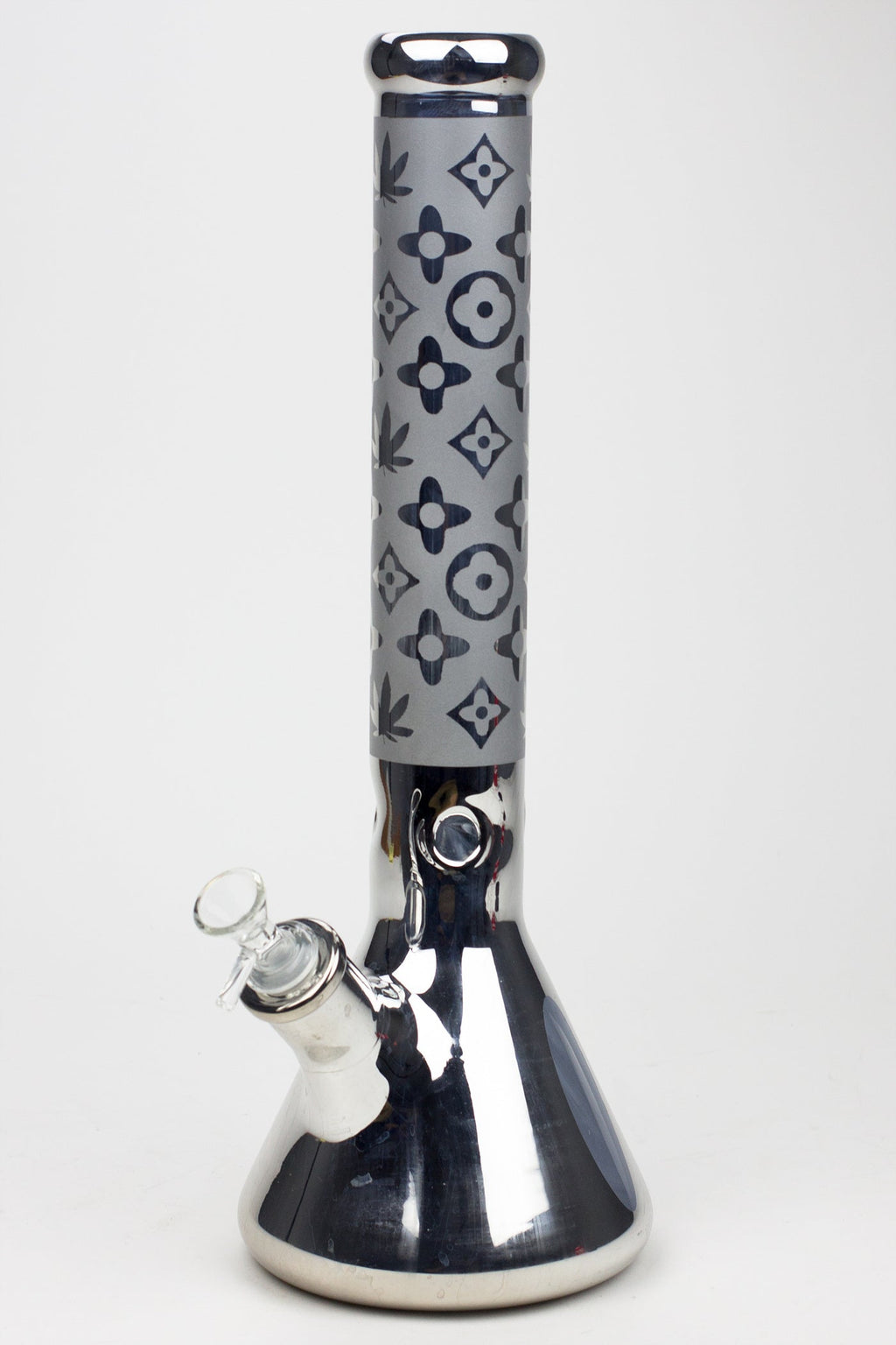 16" Luxury pattern 7 mm metallic beaker bong