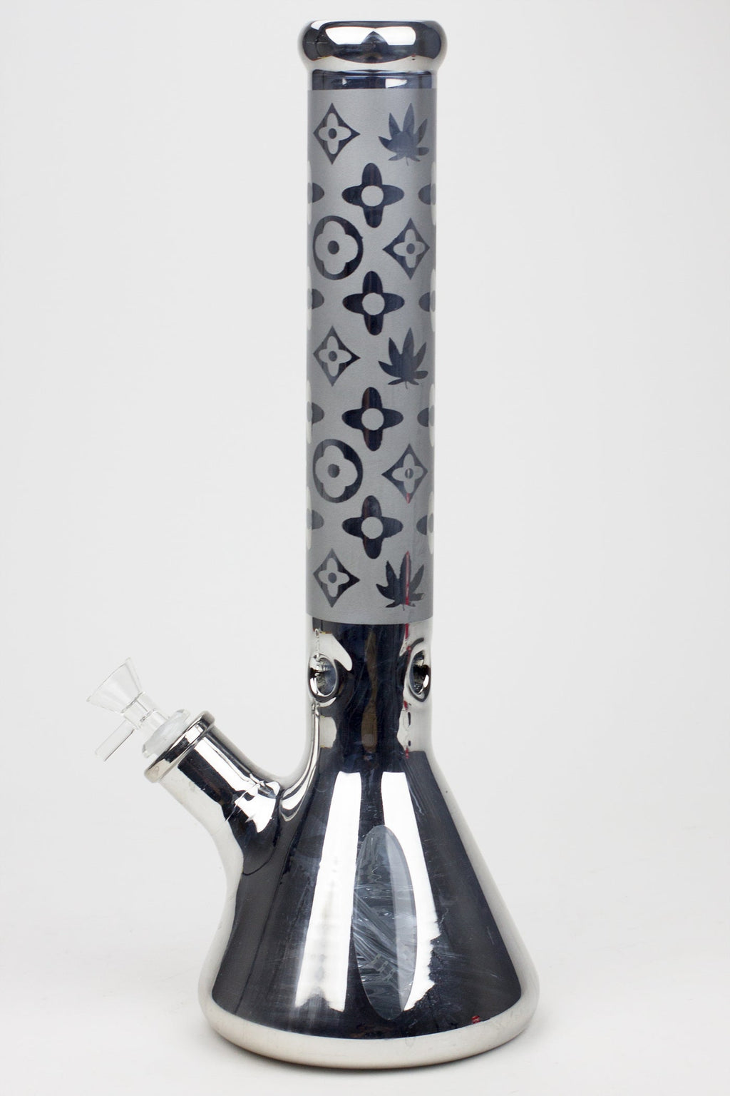 16" Luxury pattern 7 mm metallic beaker bong