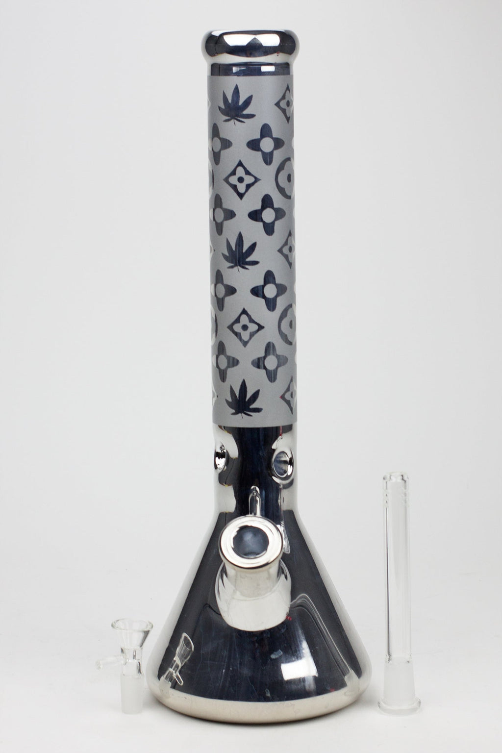 16" Luxury pattern 7 mm metallic beaker bong