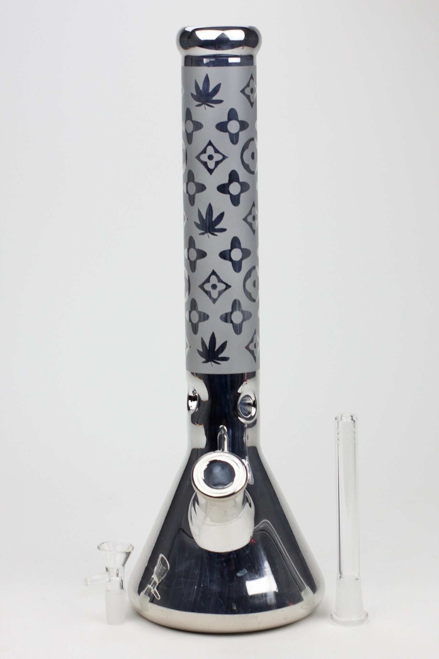 16" Luxury pattern 7 mm metallic beaker bong