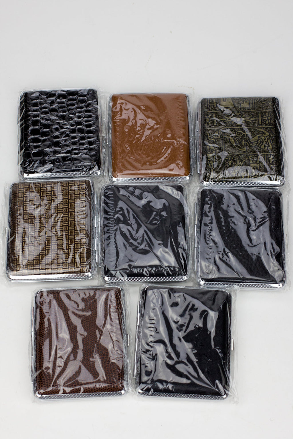 Metal Leather Cigarette Case Box of 12