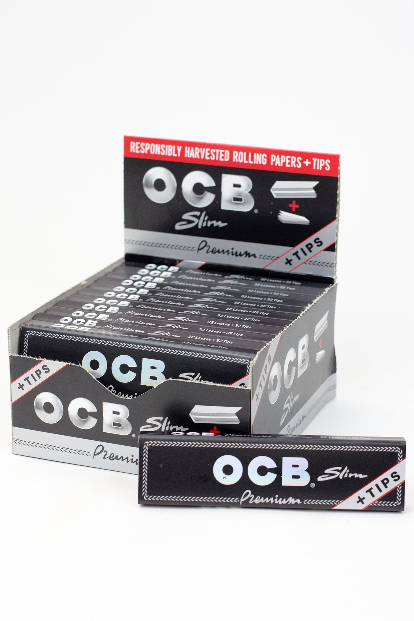 OCB King Slim Premium rolling paper with Tips