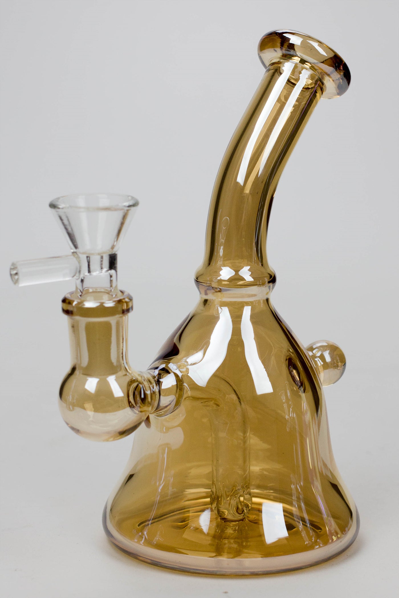 6" 2-in-1 fixed 3 hole diffuser bell Metallic tinted bubbler