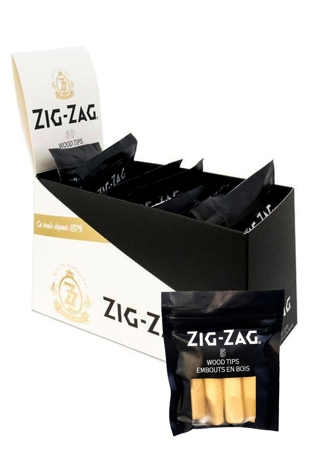 Zig-Zag Wood Tips Box of 12