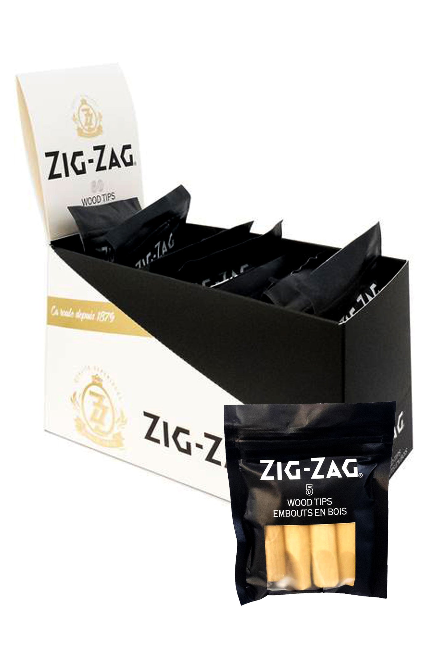 Zig-Zag Wood Tips Box of 12
