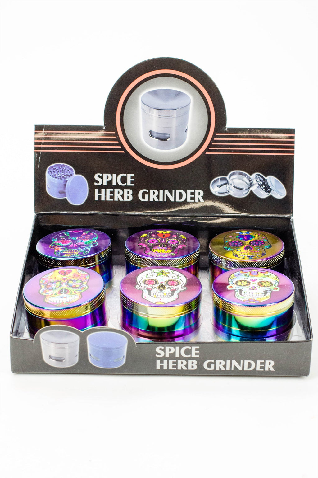 4 parts Skull rainbow grinder Box of 6