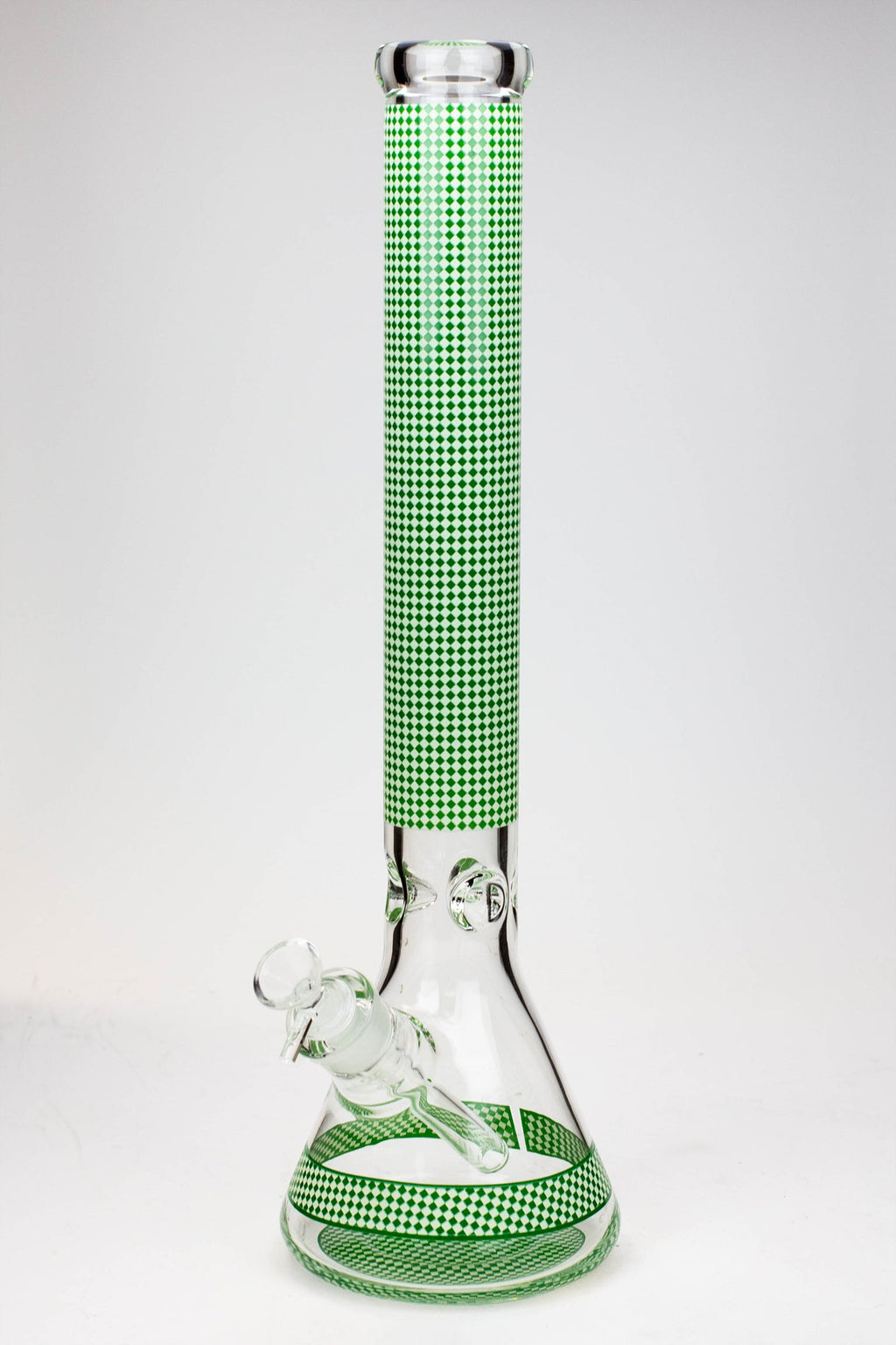 18" Diamond pattern Glow in the dark 7 mm glass beaker bong
