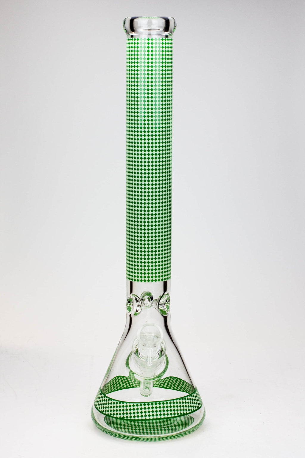 18" Diamond pattern Glow in the dark 7 mm glass beaker bong