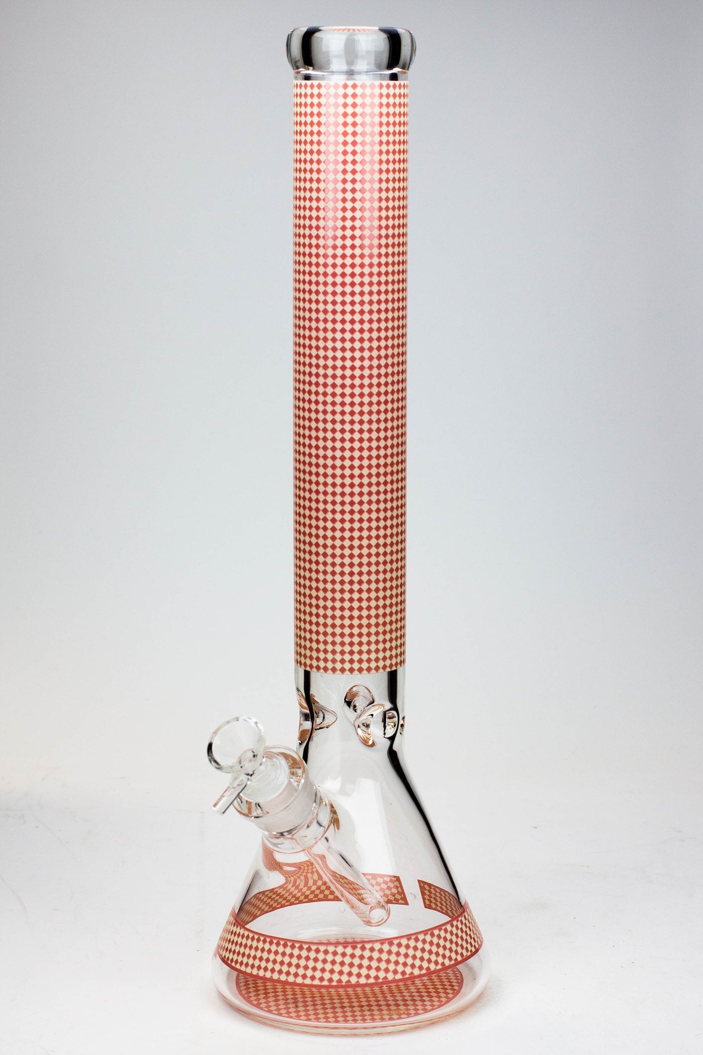 18" Diamond pattern Glow in the dark 7 mm glass beaker bong