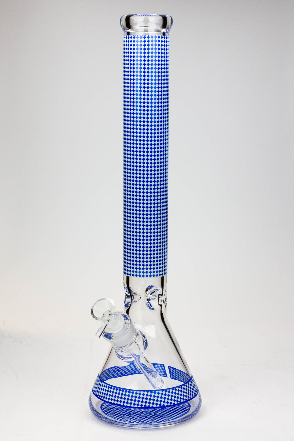 18" Diamond pattern Glow in the dark 7 mm glass beaker bong
