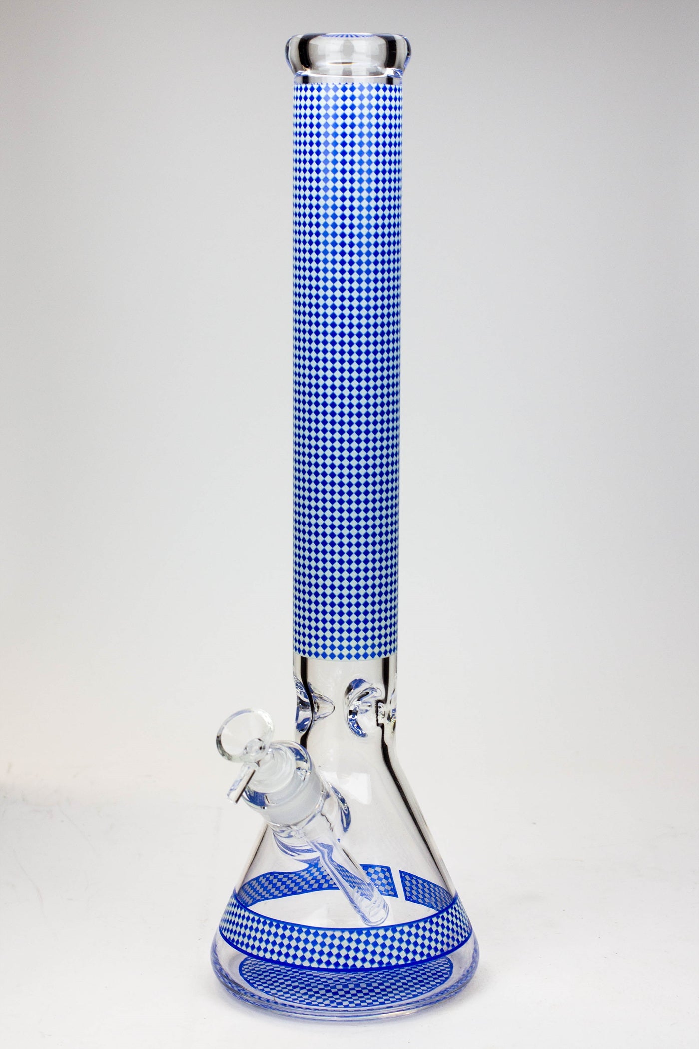 18" Diamond pattern Glow in the dark 7 mm glass beaker bong