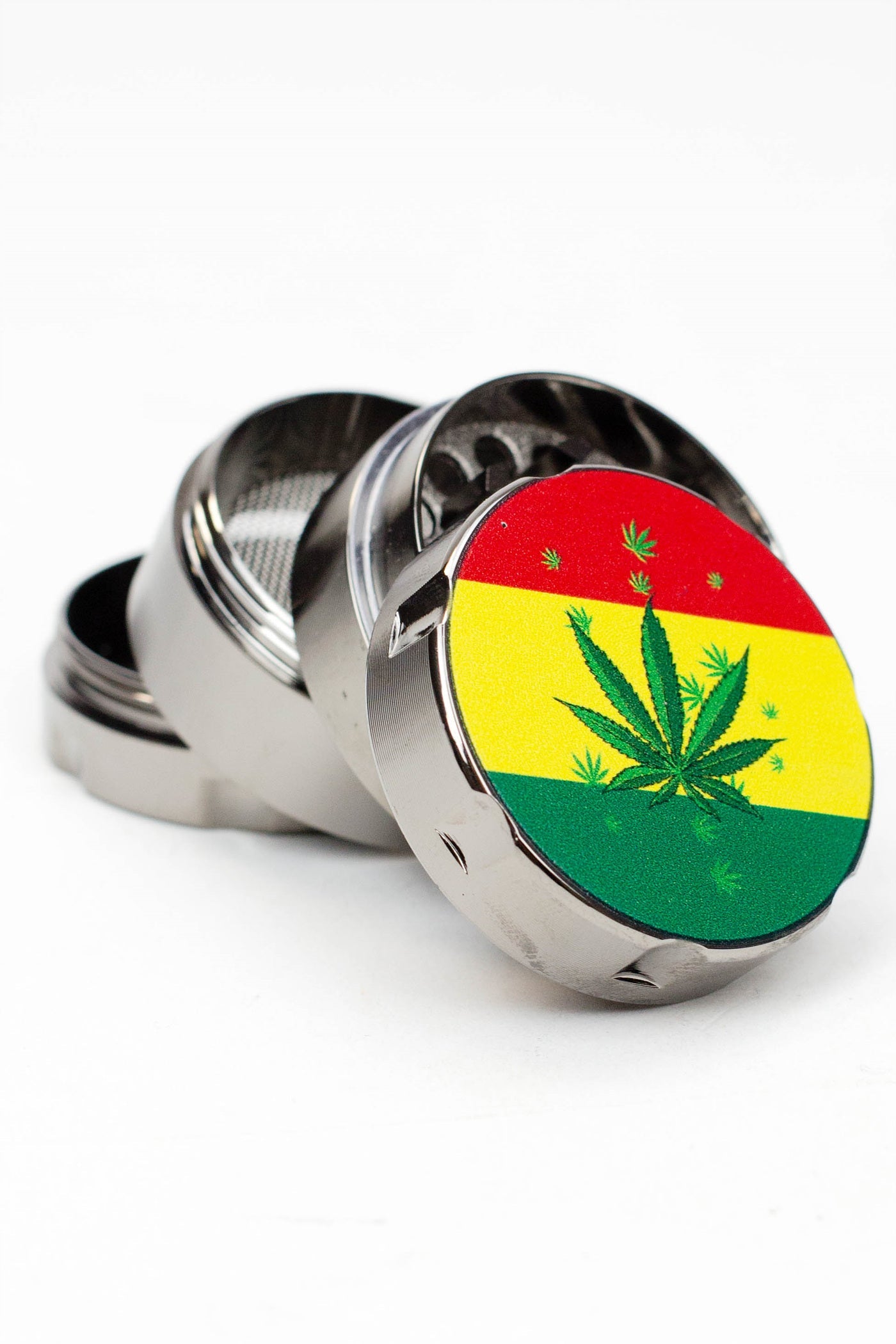 Infyniti 4 parts small Rasta leaf herb grinder