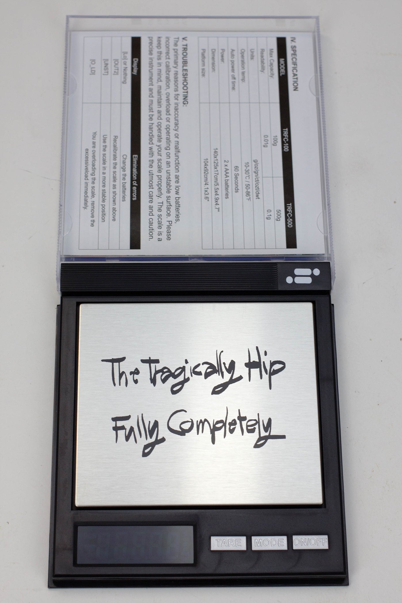 INFYNITI  The Tragically HIP TRFCO 100  scale