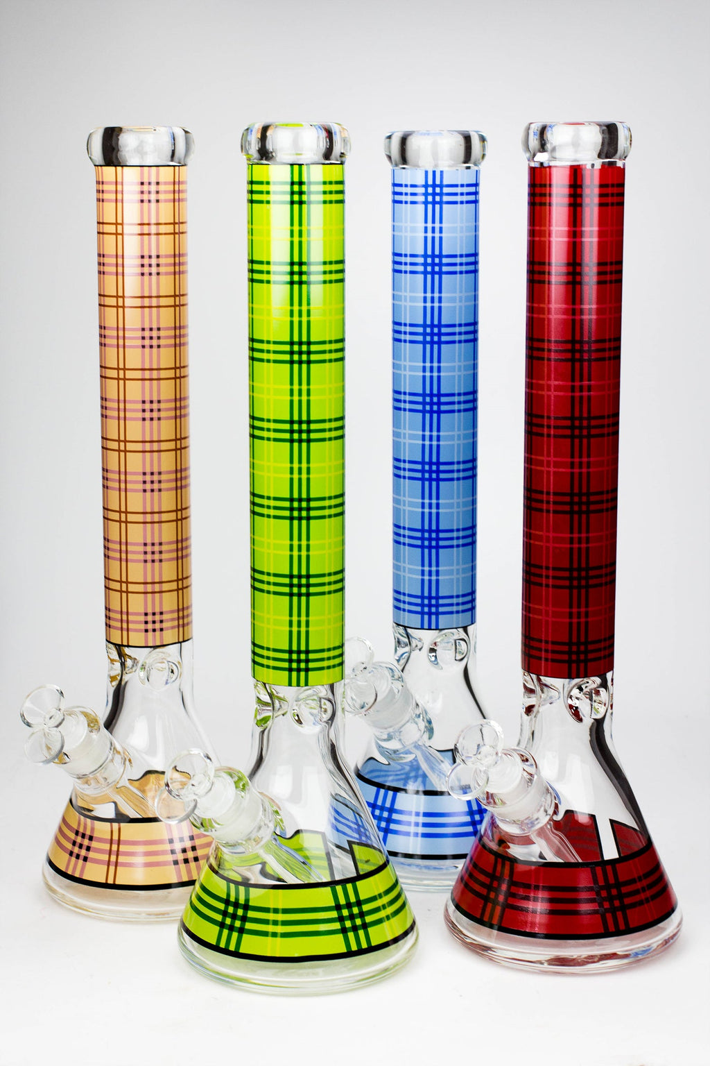 17.5" Check pattern 9 mm glass beaker bong
