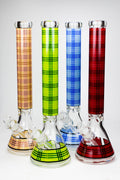 17.5" Check pattern 9 mm glass beaker bong