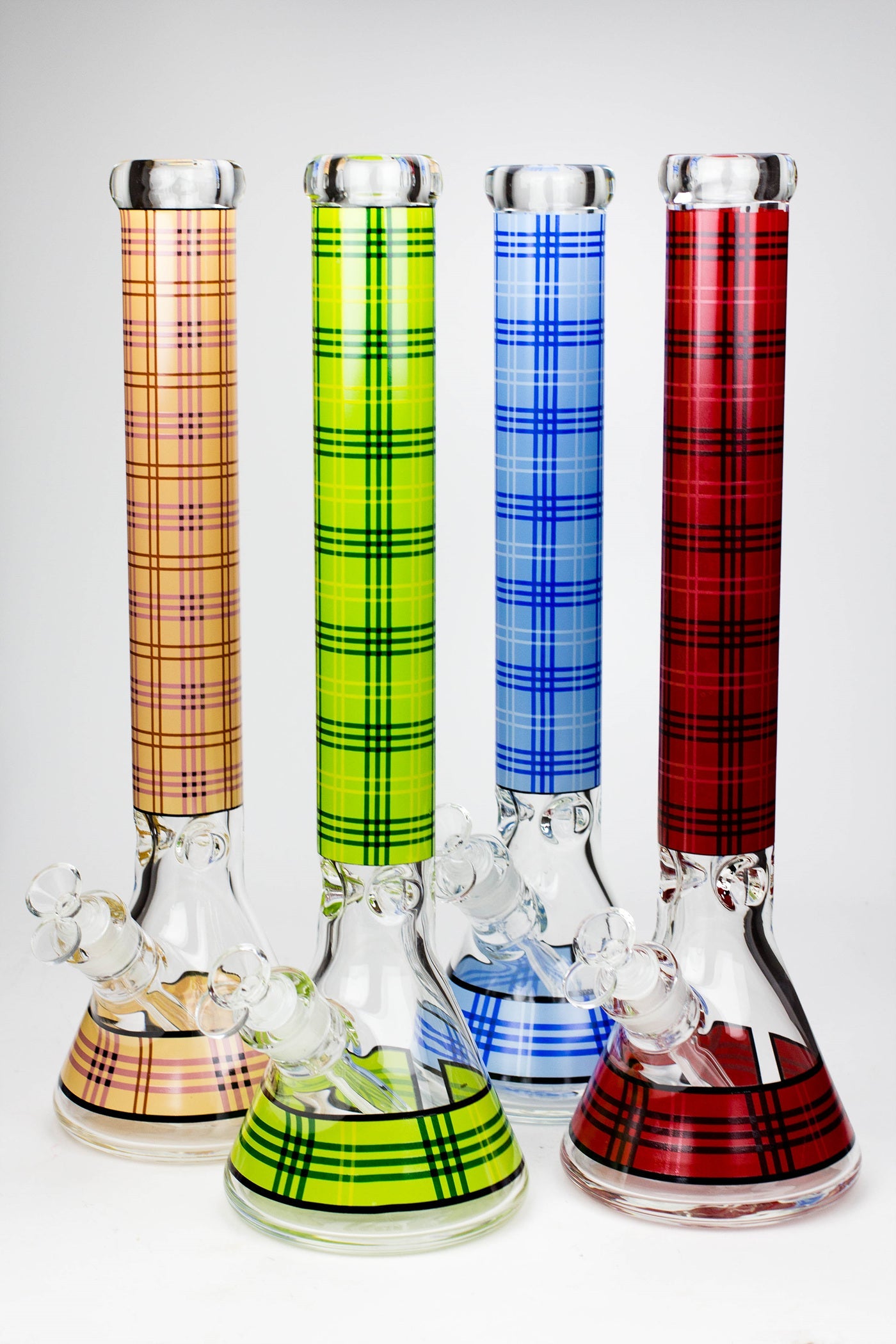 17.5" Check pattern 9 mm glass beaker bong