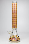 17.5" Check pattern 9 mm glass beaker bong