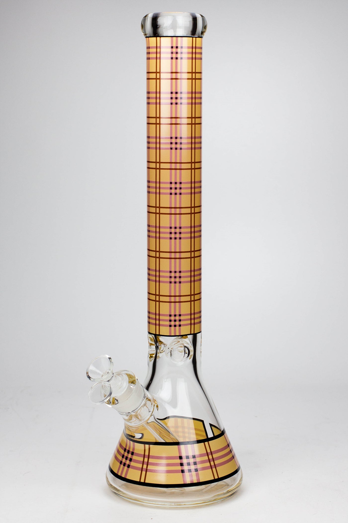 17.5" Check pattern 9 mm glass beaker bong