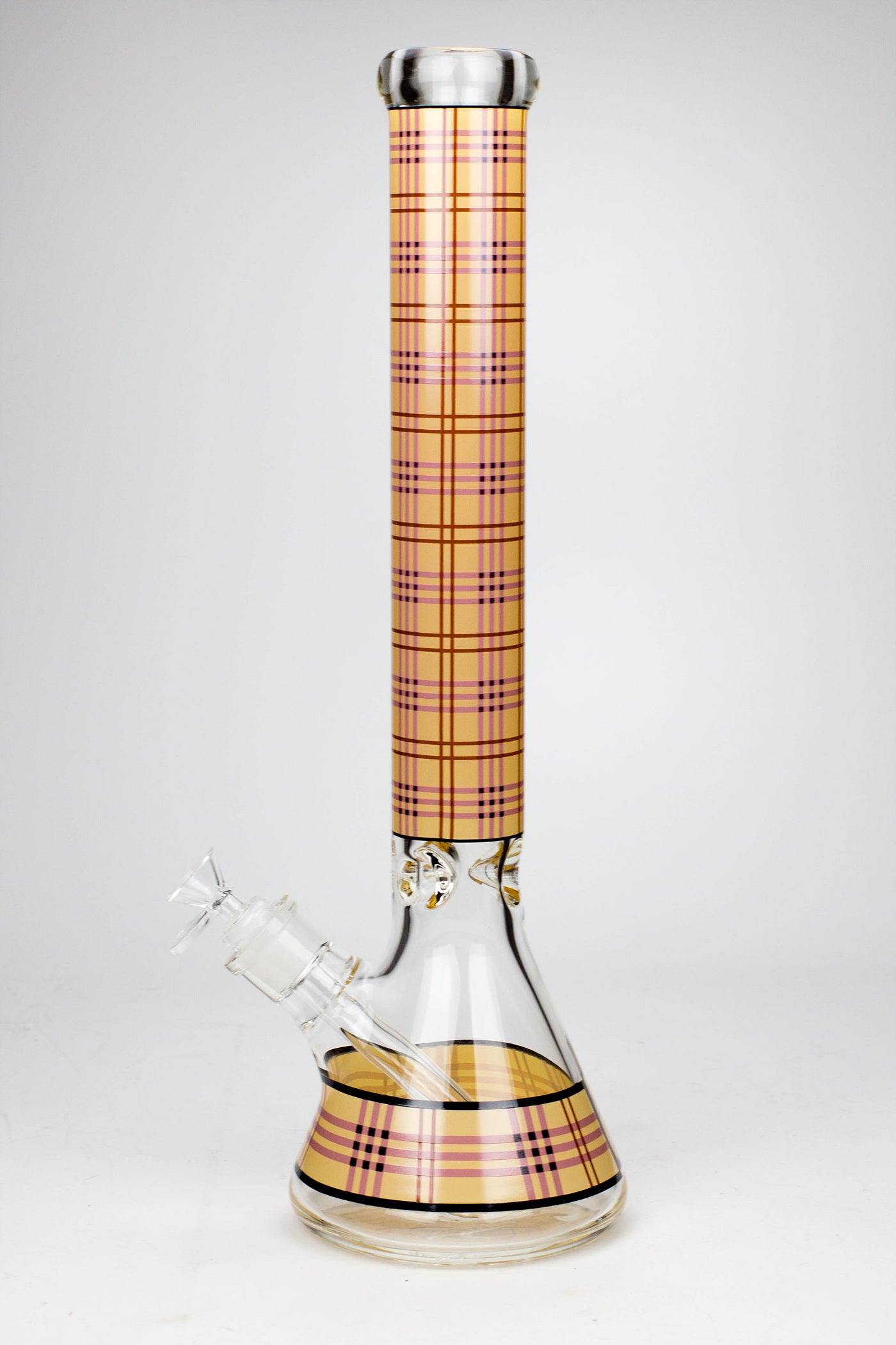 17.5" Check pattern 9 mm glass beaker bong