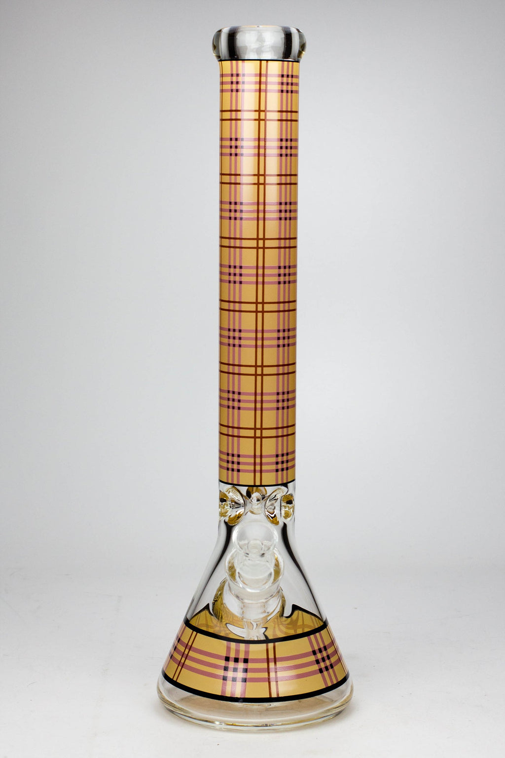 17.5" Check pattern 9 mm glass beaker bong