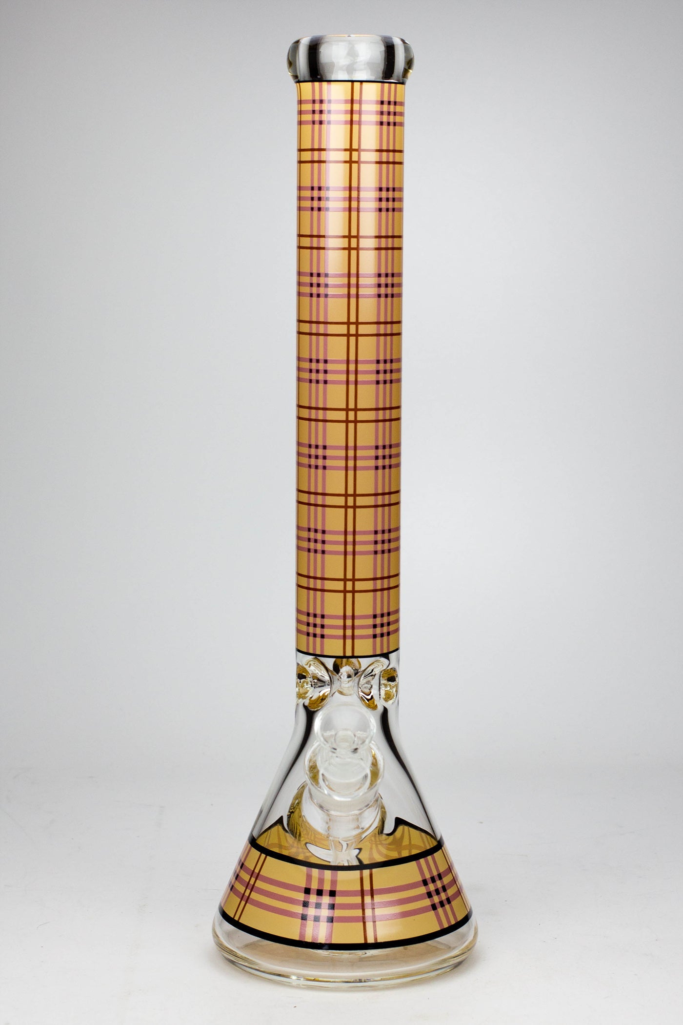 17.5" Check pattern 9 mm glass beaker bong