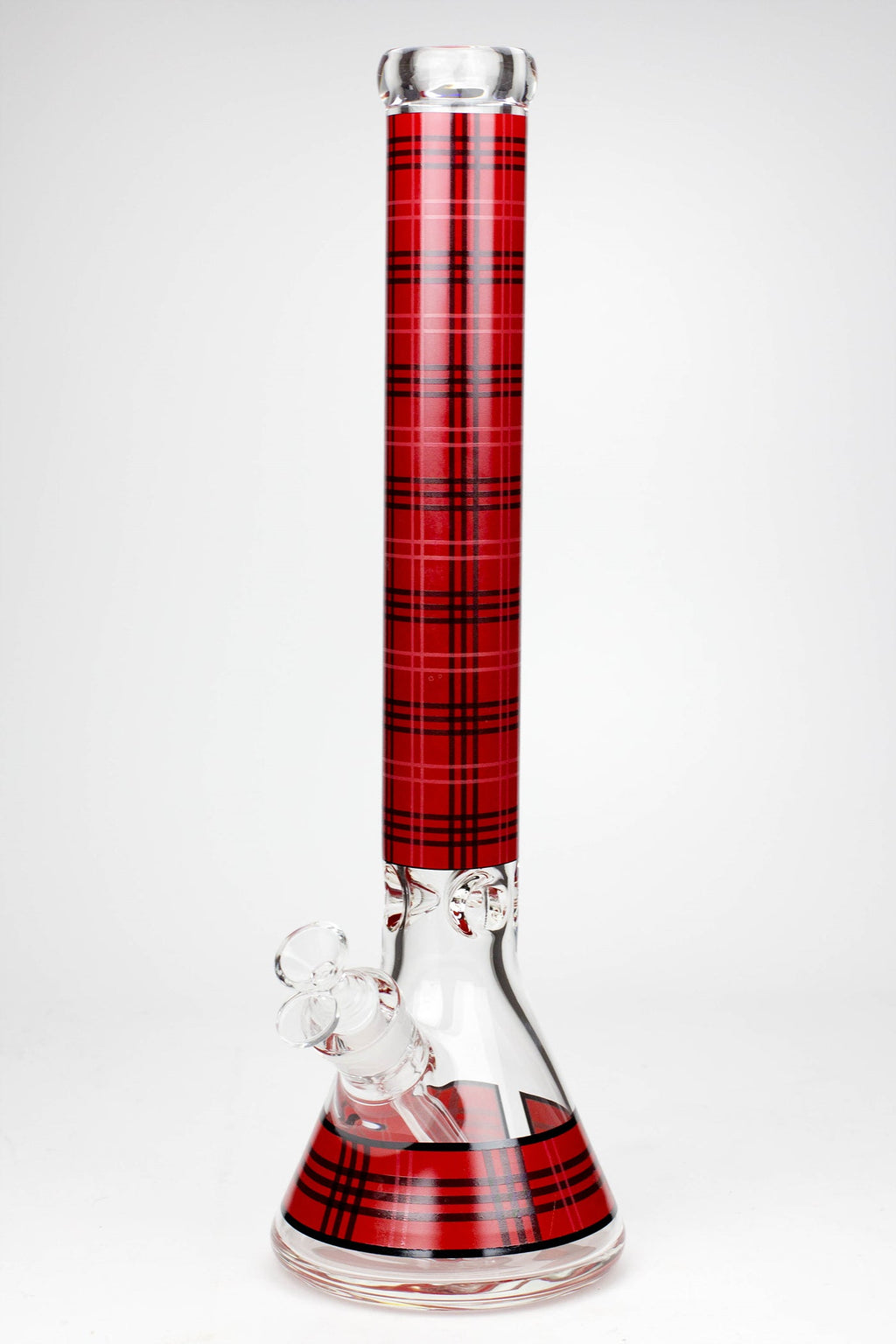 17.5" Check pattern 9 mm glass beaker bong