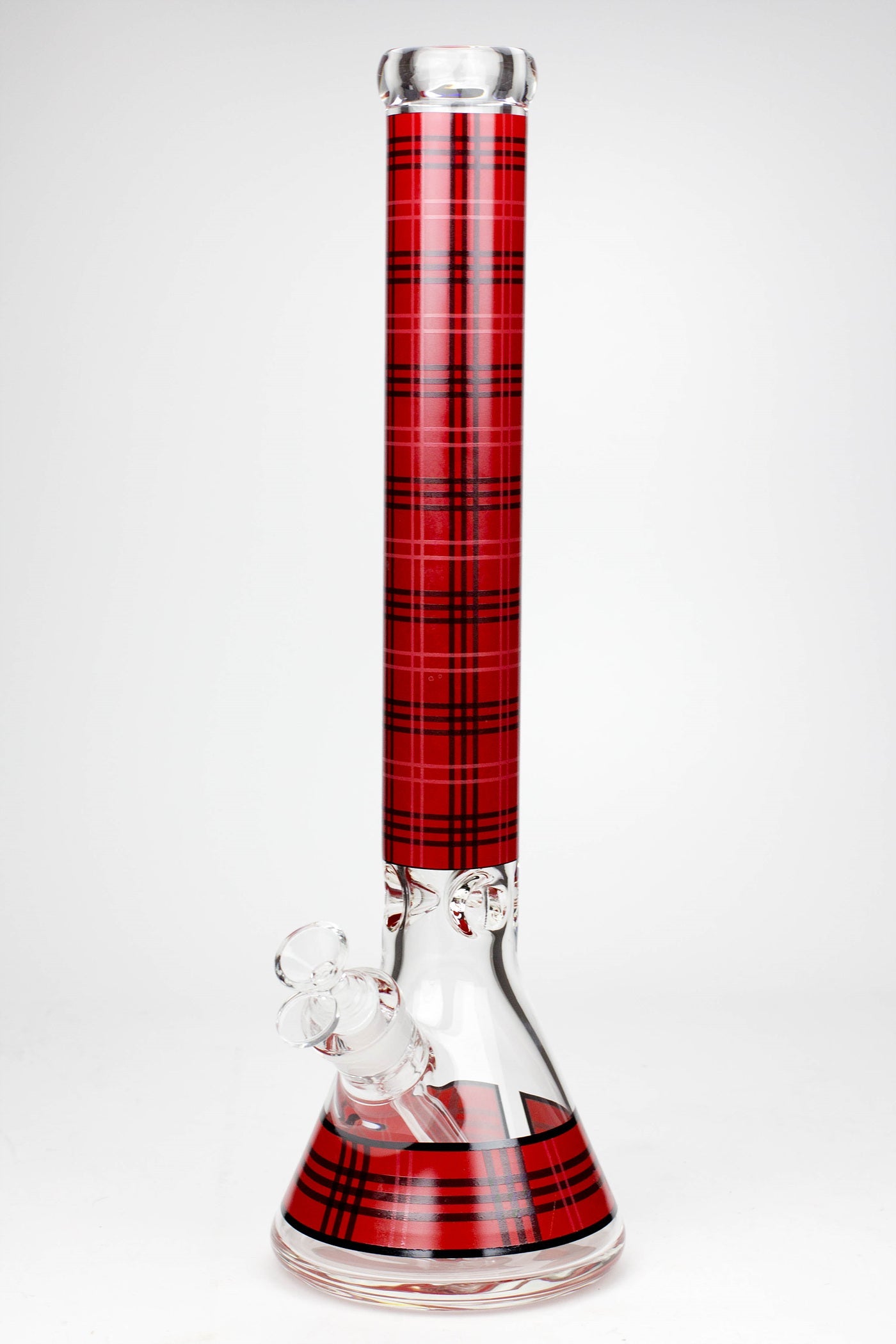 17.5" Check pattern 9 mm glass beaker bong
