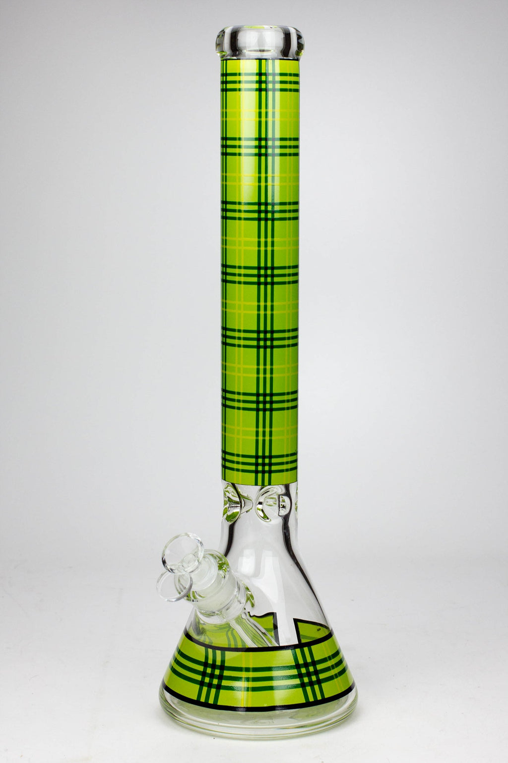 17.5" Check pattern 9 mm glass beaker bong