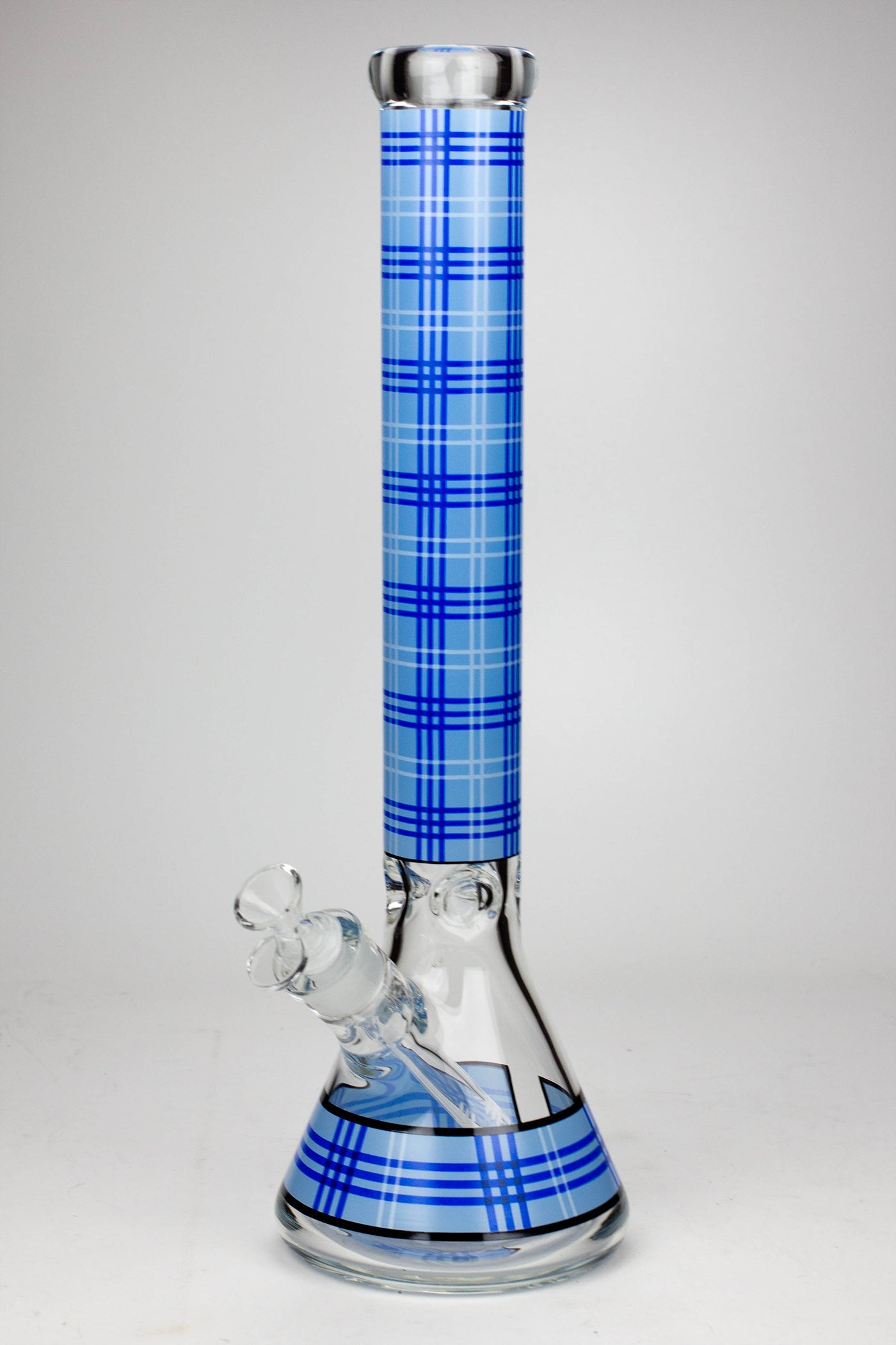 17.5" Check pattern 9 mm glass beaker bong