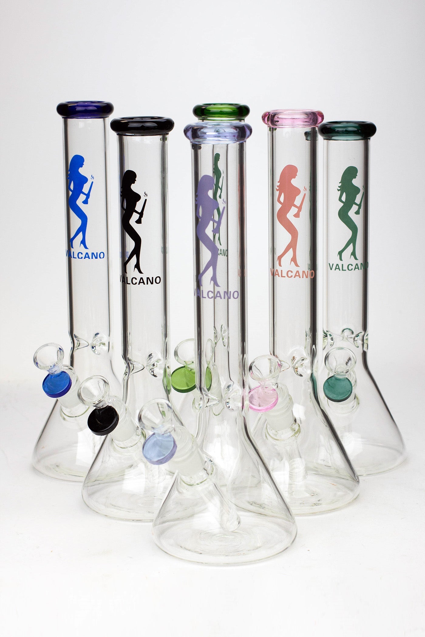 11.5" Valcano beaker glass water bong