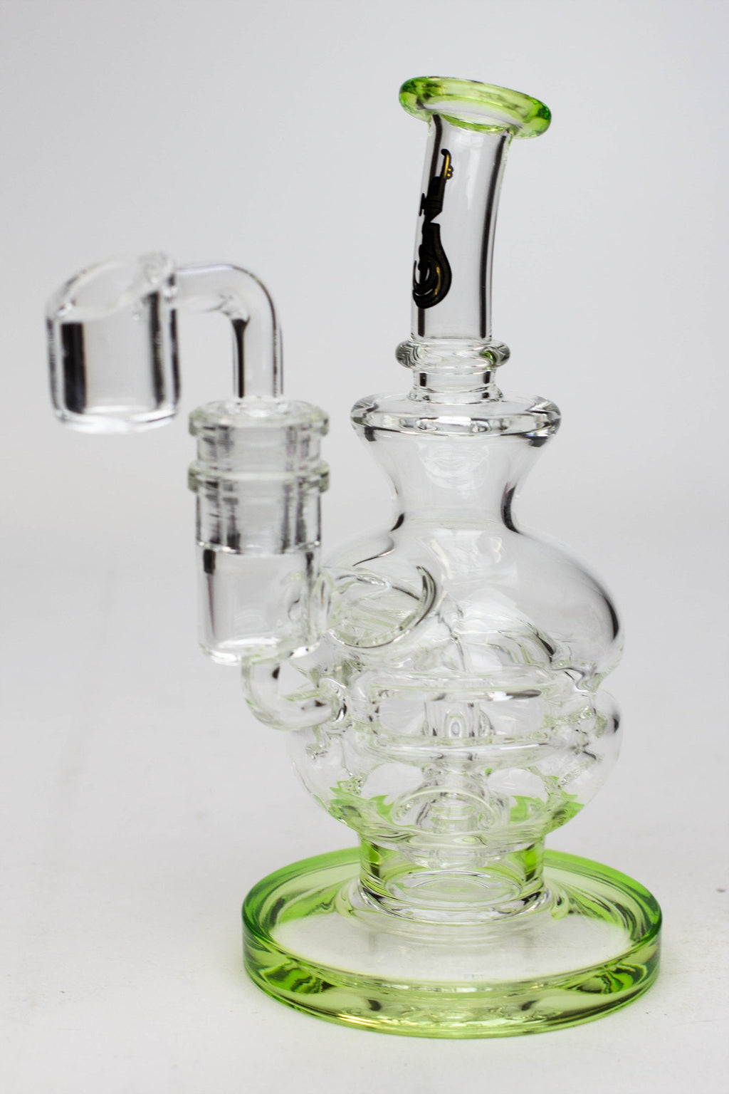 6" Genie Double glass recycle rig with shower head diffuser