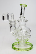 6" Genie Double glass recycle rig with shower head diffuser