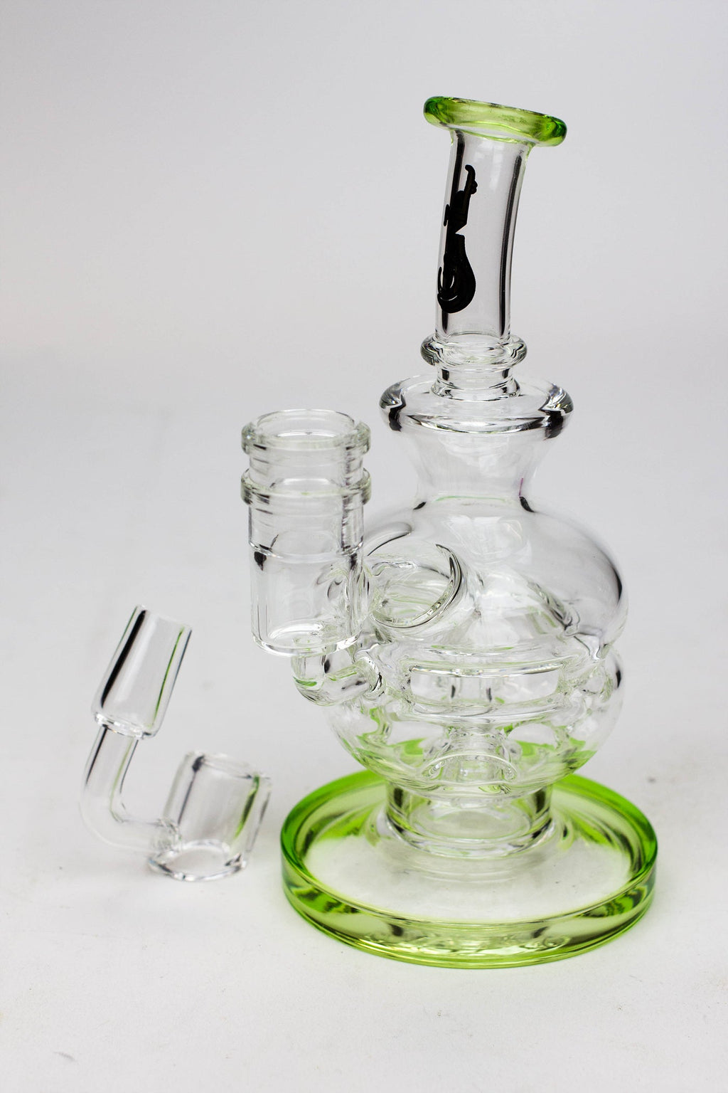 6" Genie Double glass recycle rig with shower head diffuser