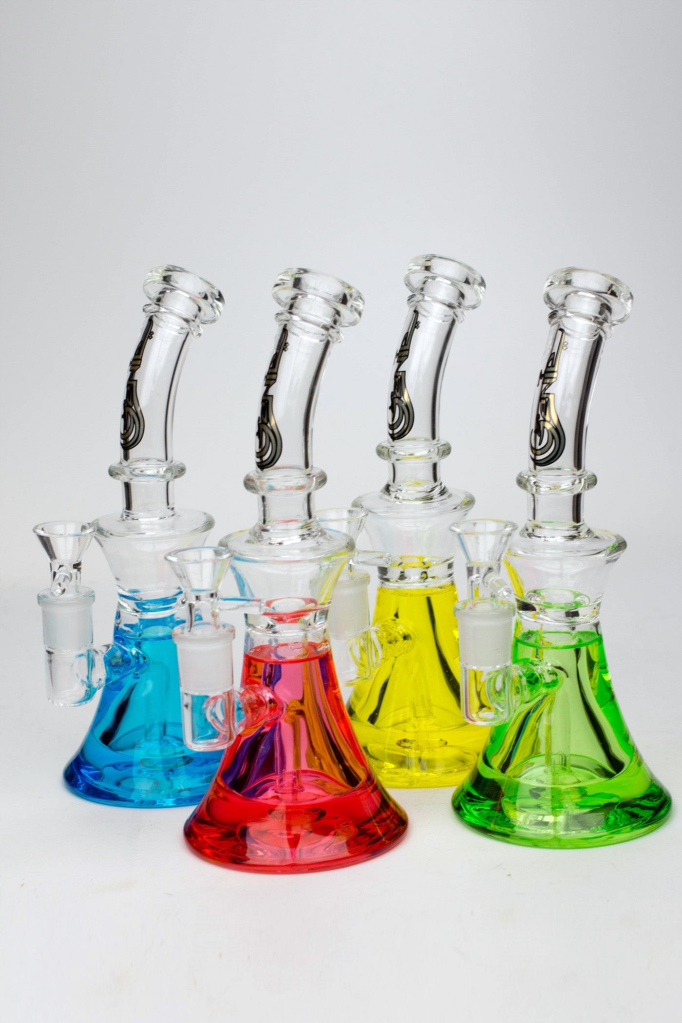 9" GENIE Shower head glass beaker bong with liquid cooling freezer