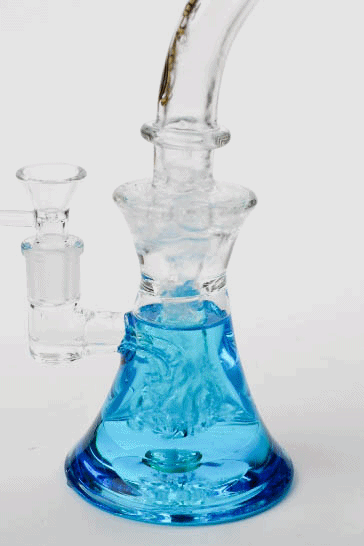 9" GENIE Shower head glass beaker bong with liquid cooling freezer