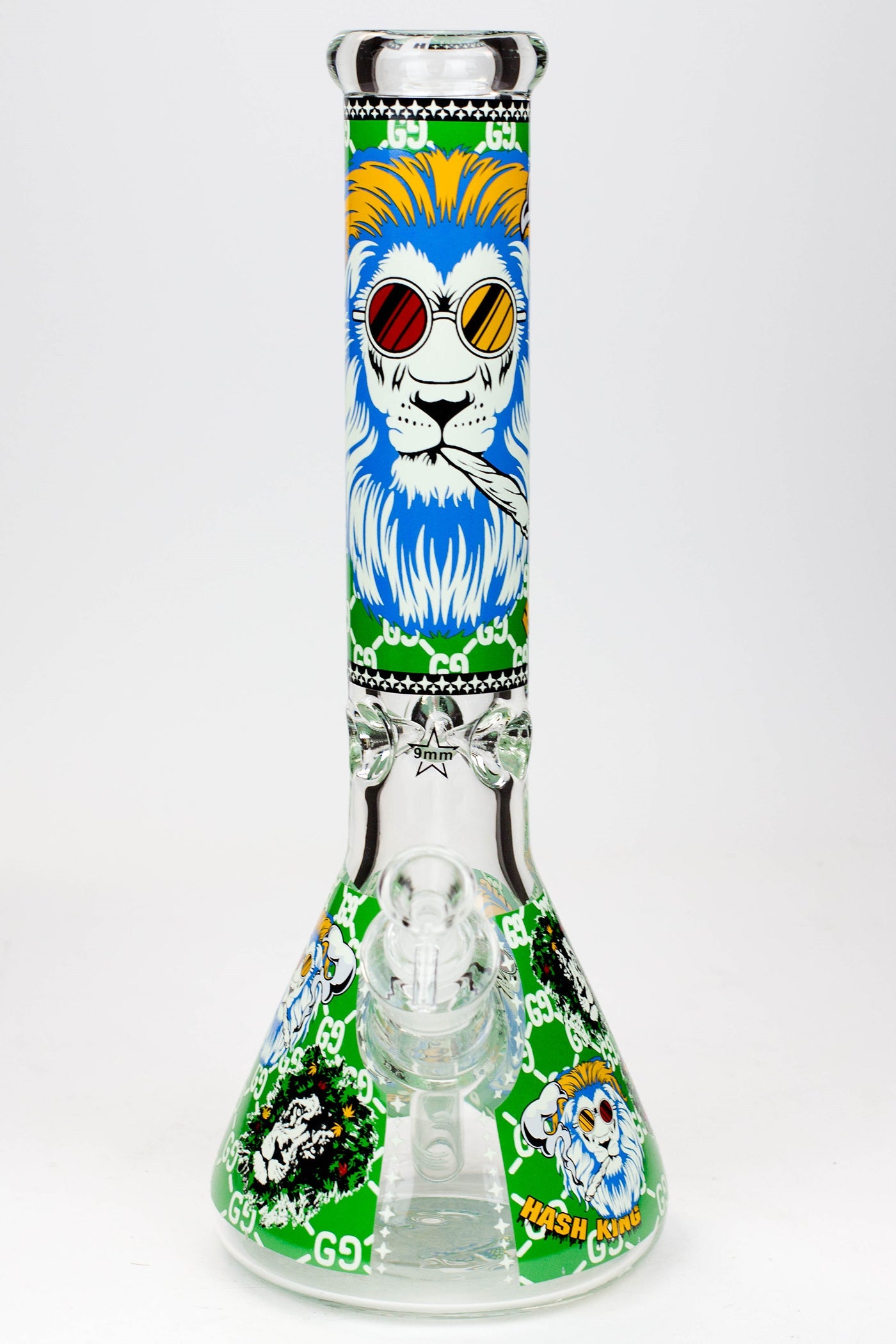 14" Hash King Glow in the dark 9 mm glass bong