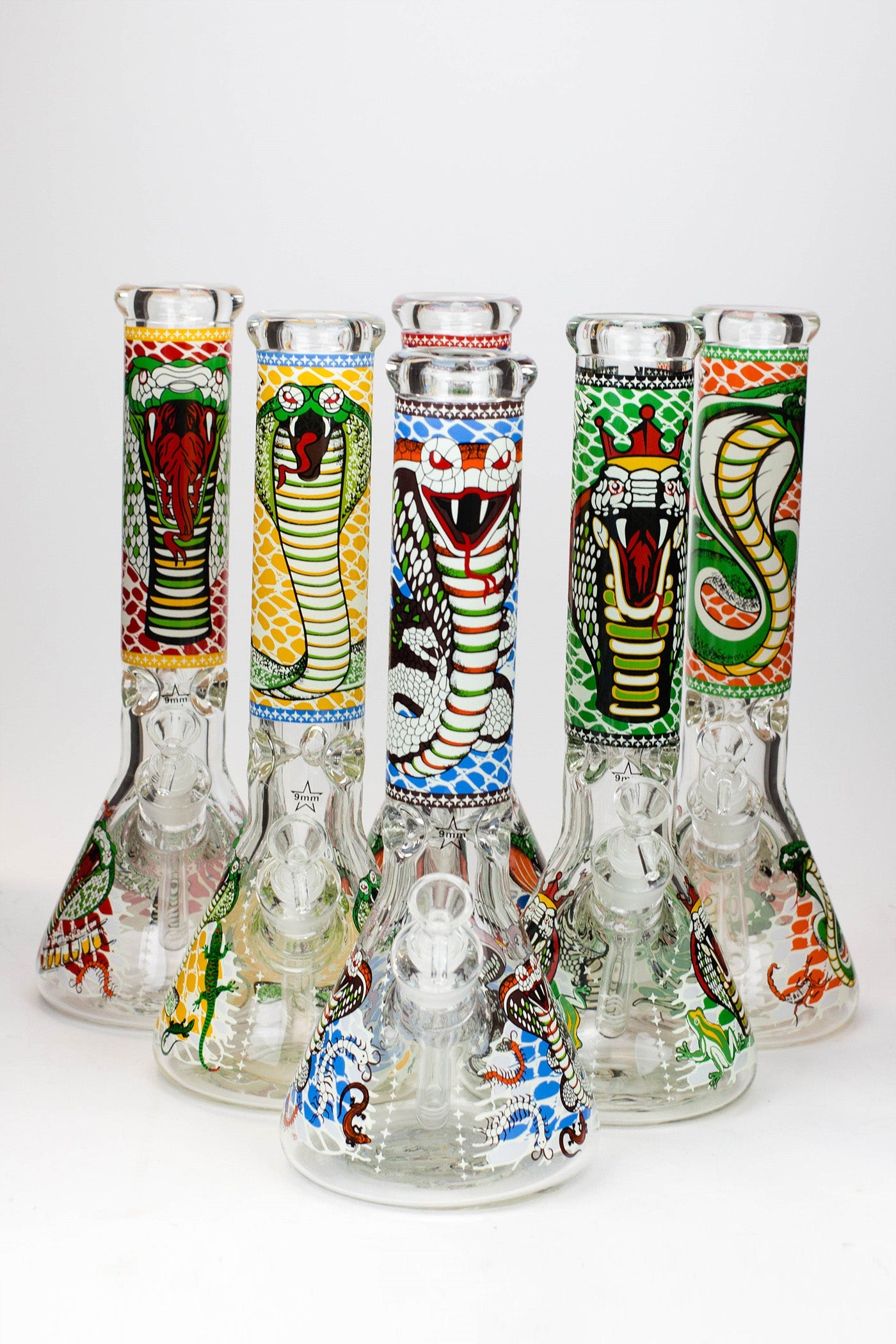 14" King Cobra Glow in the dark 9 mm glass bong