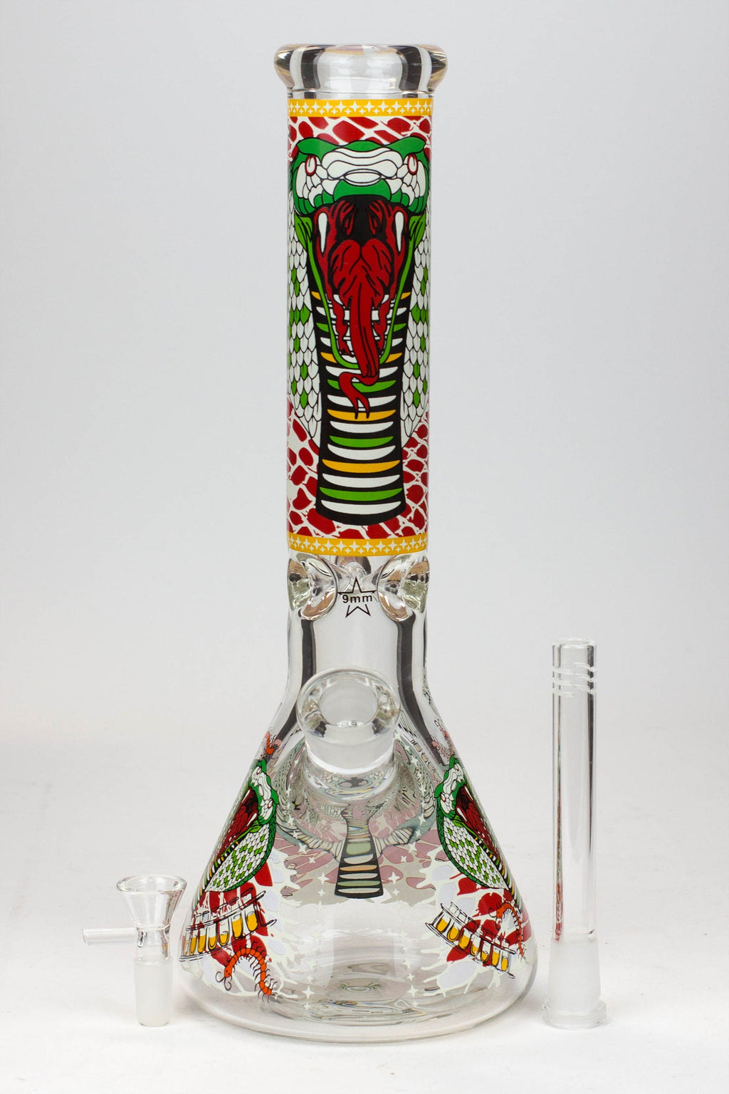 14" King Cobra Glow in the dark 9 mm glass bong