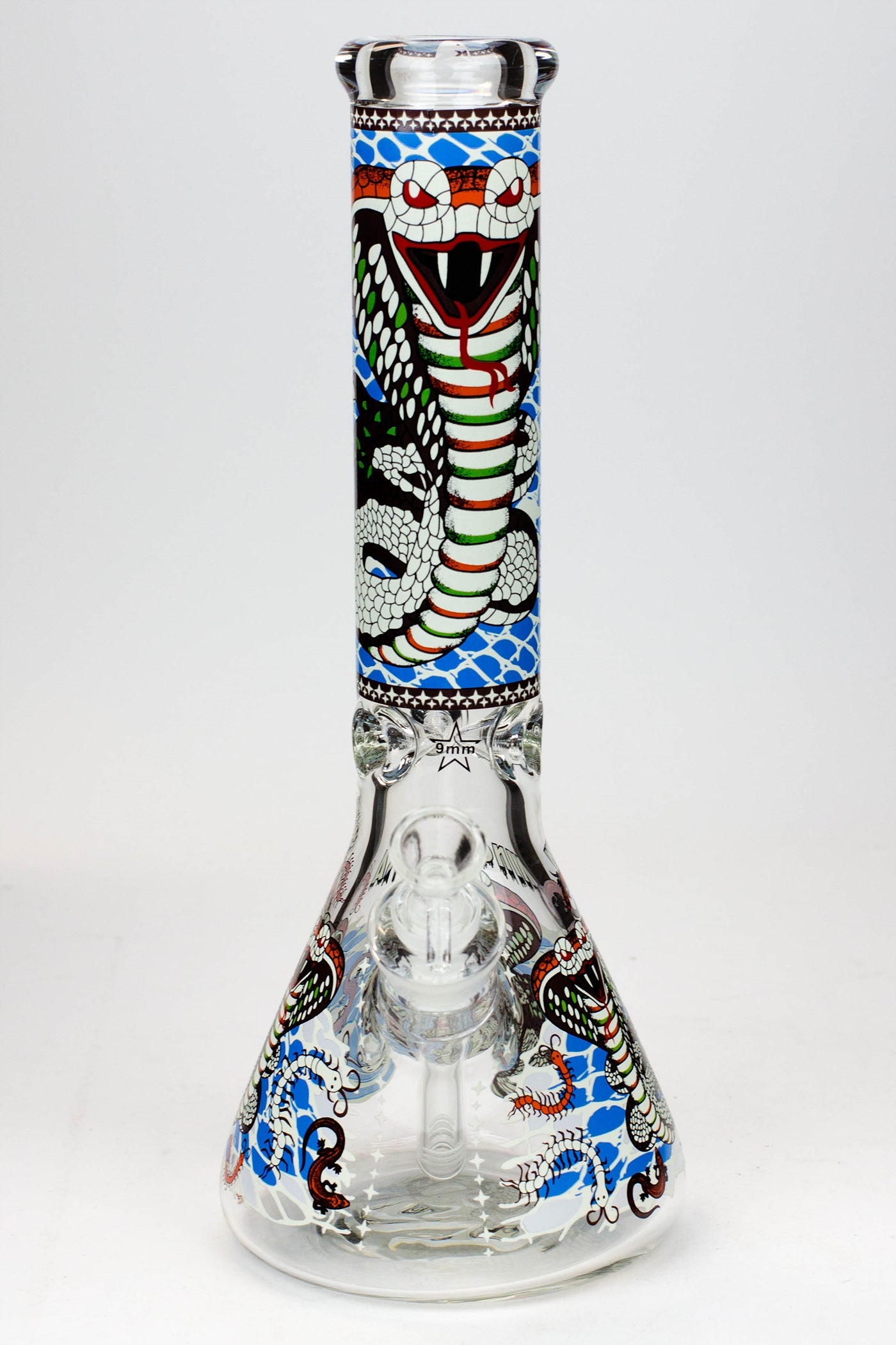 14" King Cobra Glow in the dark 9 mm glass bong