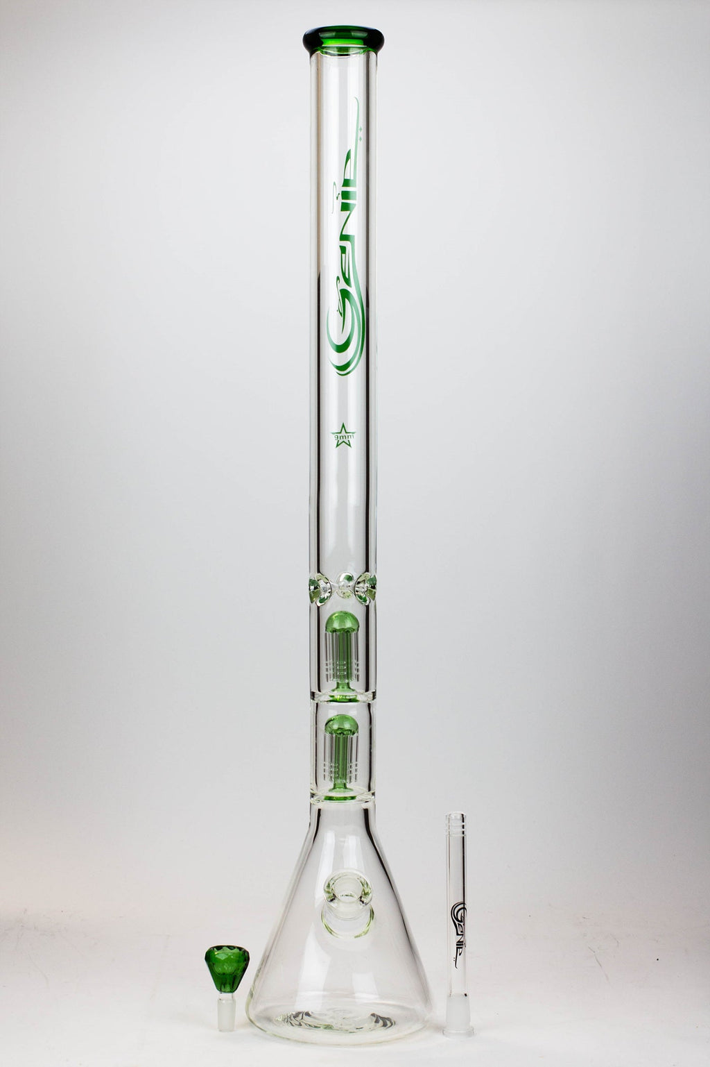 30" Genie 9 mm Dual tree arms beaker glass water bong